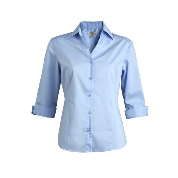 Edwards 5045 Women's 3/4 Sleeve V-Neck Shirt - Blue