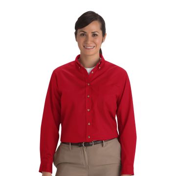 Edwards 5280 Women's One-Pocket Poplin-Long Sleeve - Red