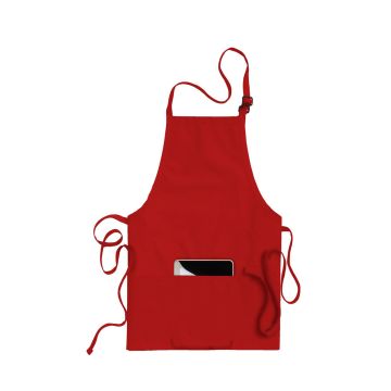 Edwards 9002 Unisex 3-Pocket Bib Apron - Red