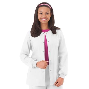 Fundamentals 14740 Women's Warm-Up Scrub Jacket - White