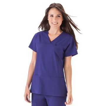 Jockey 2299 Women's 4-Pocket Highcross Neck Top - Purple