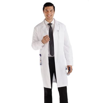Meta 267 Men's Five-Pocket 40" Full-Length Long Lab Coat - White