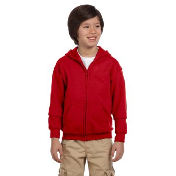 Gildan G186B Youth Heavy Blend? Full-Zip Hooded Sweatshirt - RED