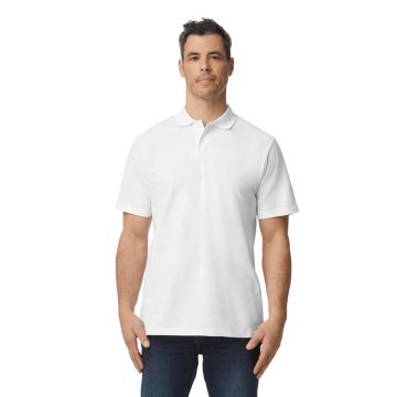 Gildan G648 Men's Softstyle Double Pique Polo - WHITE