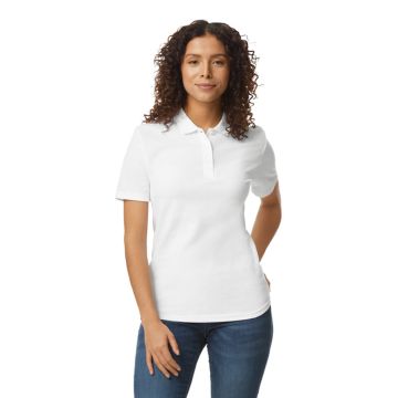 Gildan G648L Ladies' Softstyle Double Pique Polo - WHITE