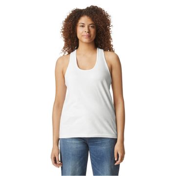 Gildan G672L Ladies' Softstyle CVC Racerback Tank - WHITE