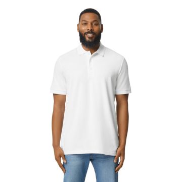 Gildan G858 Unisex Midweight Double Pique Polo - WHITE