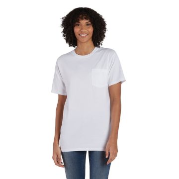 ComfortWash by Hanes GDH150 Unisex Garment-Dyed T-Shirt with Pocket - WHITE