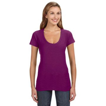J America JA8169 Women's V-Neck Slub T-Shirt