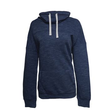 J America JA8673 Women's Melange Fleece Cowl Neck Sweatshirt