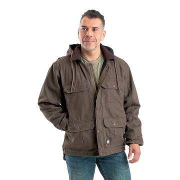 Berne JC613 Men's Heartland Washed Duck Zip-Off Hooded Coat