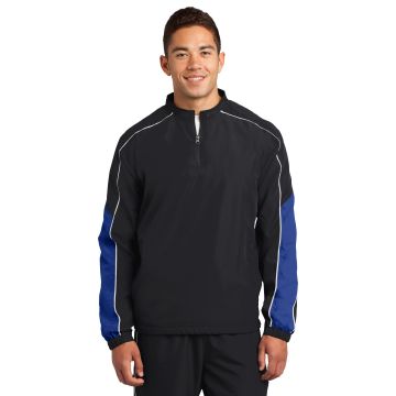 DISCONTINUED  Sport-Tek &  Piped Colorblock 1/4-Zip Wind Shirt. JST64