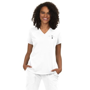 KOI 1010 Women's One-Pocket Tuck-In Ready to Work Top - White