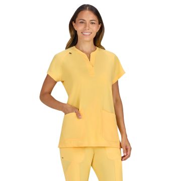 KOI 1124 Women's Split-Neck Three-Pocket We Have Heart Top