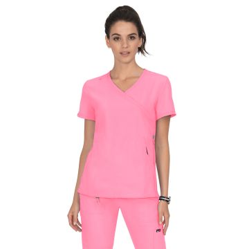 KOI 316 Women's Three-Pocket Mock-Wrap Philosophy Top
