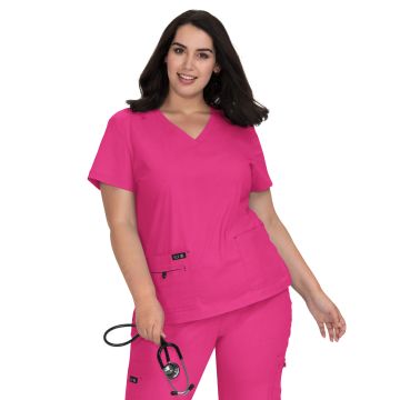 KOI 373 Women's Four-Pocket Stretch V-Neck Becca Top