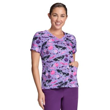 KOI 384PRA Women's Two-Pocket Print Top
