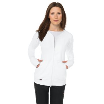 KOI 445 Women's Three-Pocket 2-Way Zipper Clarity Jacket - White