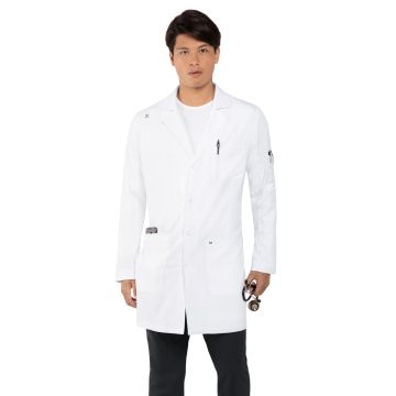KOI 456 Men's Five-Pocket 38" His Everyday Stretch Lab Coat - White