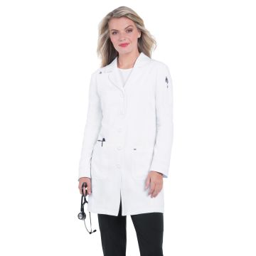 KOI 457 Women's Four-Pocket 35" Her Everyday Stretch Lab Coat - White