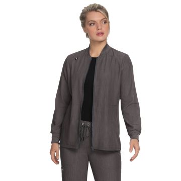 KOI 458 Women's Four-Pocket Zipper Front Stretch Always in Motion Jacket