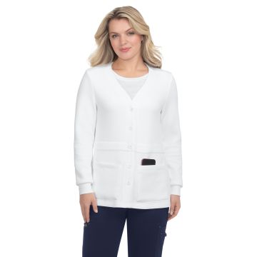 KOI 462 Women's Two-Pocket Cardigan-Style Clarissa Sweater - White