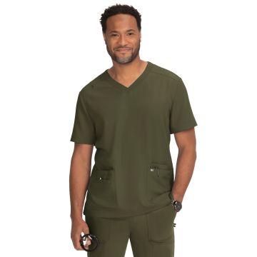 KOI 672 Men's Four-Pocket V-Neck Free To Be Top