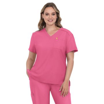 KOI C100 Women's Two-Pocket V-Neck Tuck-In Aura Top