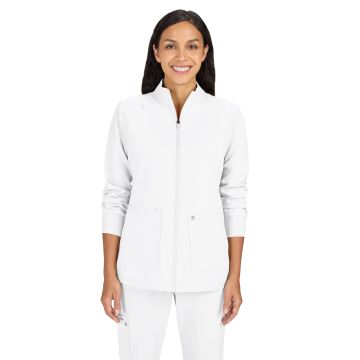 KOI C400 Women's Two-Pocket Zipper-Front Geneses Jacket - White