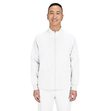 KOI C401 Men's Three-Pocket Zipper-Front Alpha Jacket - White