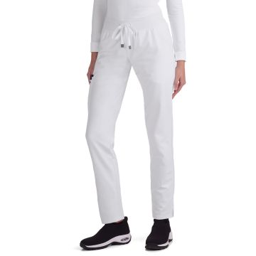 KOI C701 Women's Seven-Pocket Drawstring Elastic Waist Atria Pant - White