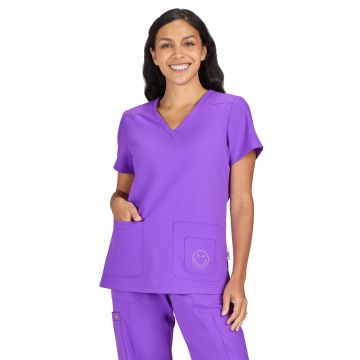 KOI S101 Women's Three-Pocket V-Neck Blissful Top