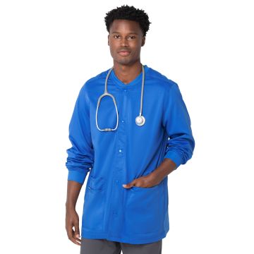 Landau 3170 Men's 3-Pocket Crew Neck Warm-Up Jacket - Royal