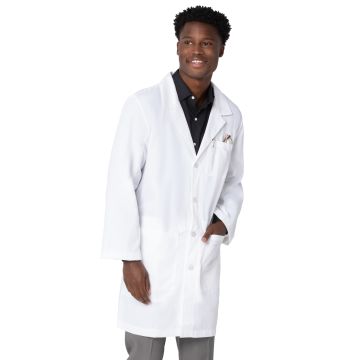 Landau 3174 Men's Five-Pocket 37" Mid-Length Tablet Lab Coat - White