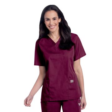 Landau 70221 Women's Three-Pocket Clean Back V-Neck Top