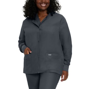 Landau 7525 Women's Four-Pocket Crew Neck Warm-Up Jacket