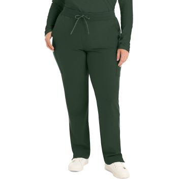 Landau LB400 Women's Seven-Pocket Mid-Rise Rib-Knit Elastic Waist Cargo Pant