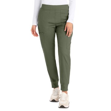 Landau LB406 Women's Six-Pocket Mid-Rise Elastic-Back Waist Jogger Pant