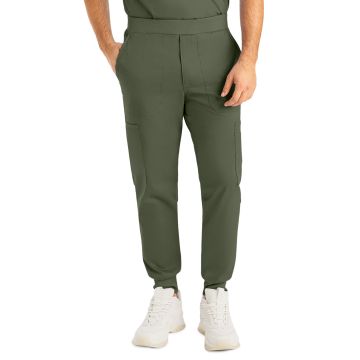 Landau LB407 Men's Seven-Pocket Mid-Rise Rib-Knit Elastic Waist Jogger Pant