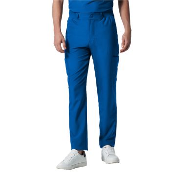Landau LB410 Men's Eight-Pocket Mid-Rise Rib-Knit Elastic Waist Cargo Pant - Royal
