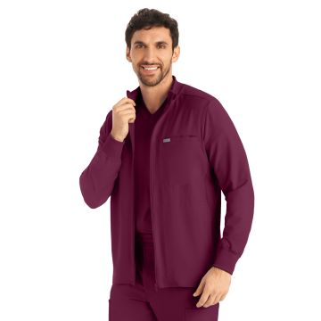 Landau LJ703 Men's Three-Pocket Mock-Neck Zip-Front Jacket
