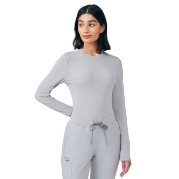 Landau LT103 Women's One-Pocket Long-Sleeve Crew Neck Underscrub Tee - Gray