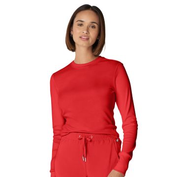 Landau LT103 Women's One-Pocket Long-Sleeve Crew Neck Underscrub Tee - Red