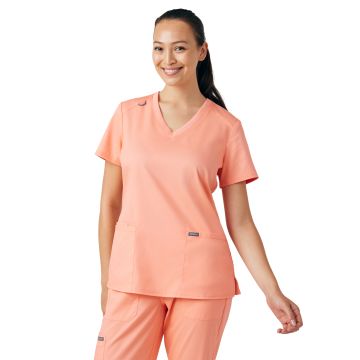 Landau LT105 Women's Three-Pocket V-Neck Top
