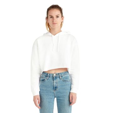 Lane Seven LS12000 Ladies' Cropped Fleece Hoodie - WHITE