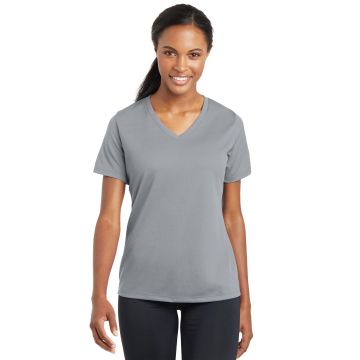 Sport-Tek &  Ladies PosiCharge &  RacerMesh &  V-Neck Tee. LST340