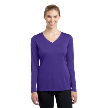 Sport-Tek &  Ladies Long Sleeve PosiCharge &  Competitor&#153; V-Neck Tee. LST353LS