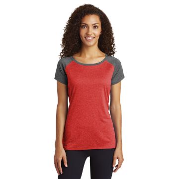 Sport-Tek  &  Ladies Heather-On-Heather Contender  &#153;  Scoop Neck Tee. LST362