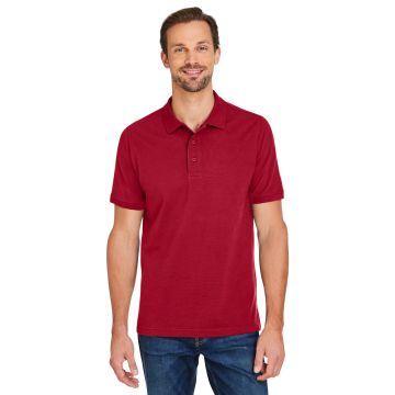 Harriton M205 Men's Valiant Cotton Snag Protect Polo - RED