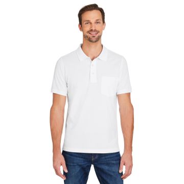 Harriton M205P Men's Valiant Cotton Snag Protect Pocket Polo